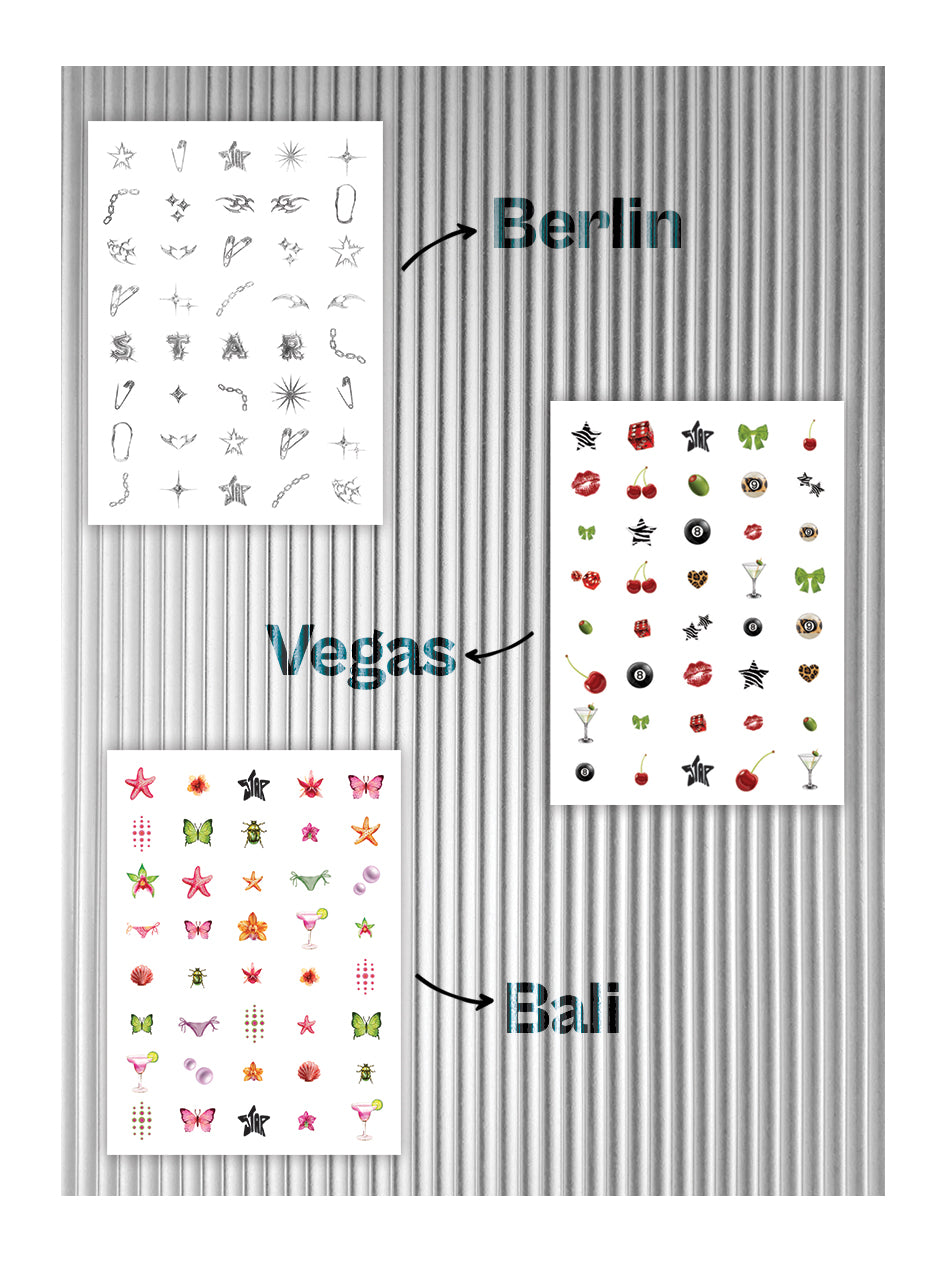 Lot de 3 - Stickers d'ongles